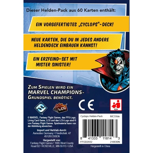 Asmodee Marvel Champions: Das Kartenspiel - Cyclops (Helden-Pack) 2 Asmodee Marvel Champions: Das Kartenspiel - Cyclops (Helden-Pack) – Bild 2