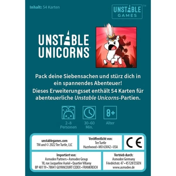 Asmodee Unstable Unicorns - Abenteuer Erweiterungsset, Kartenspiel 4 Asmodee Unstable Unicorns - Abenteuer Erweiterungsset, Kartenspiel – Bild 4