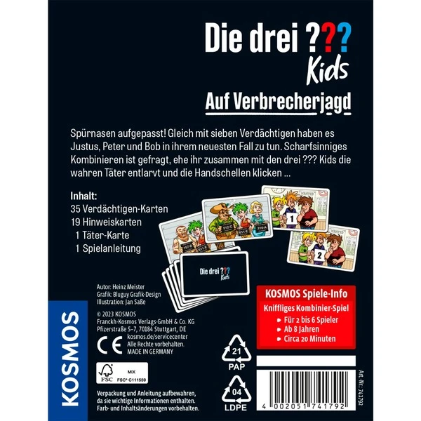 KOSMOS Die Drei ??? Kids - Auf Verbrecherjagd, Kartenspiel 4 KOSMOS Die Drei ??? Kids - Auf Verbrecherjagd, Kartenspiel – Bild 4