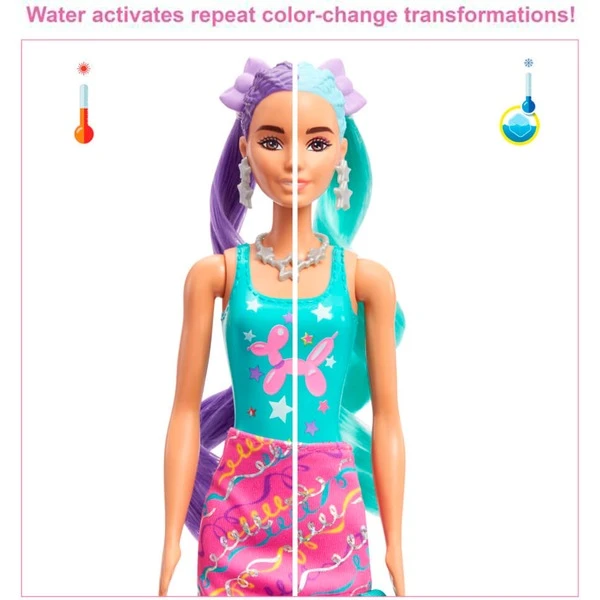 Mattel Barbie Color Reveal Glitzer! Haarwechsel Puppe Glitzerviolett Mit 25 Überraschungen – Bild 3