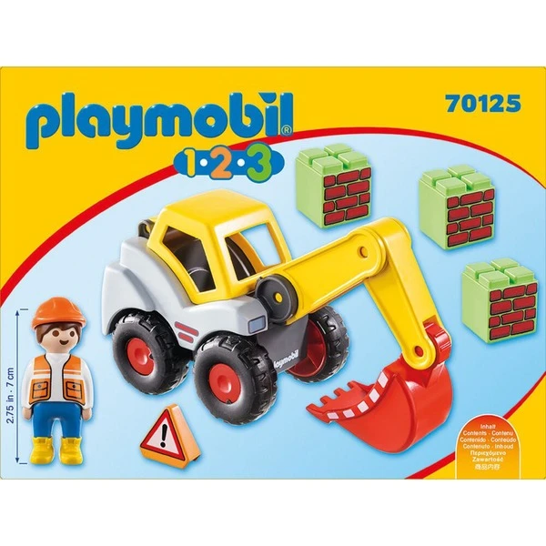 PLAYMOBIL 70125 1.2.3 Schaufelbagger, Konstruktionsspielzeug 2 PLAYMOBIL 70125 1.2.3 Schaufelbagger, Konstruktionsspielzeug – Bild 2