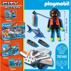 PLAYMOBIL 70145 City Action Seenot: Tauchscooter Im Rettungseinsatz, Konstruktionsspielzeug -Angebote Puppen Welt Store PLAYMOBIL 70145 City Action Seenot Tauchscooter im Rettungseinsatz Konstruktionsspielzeug@@1685385 3