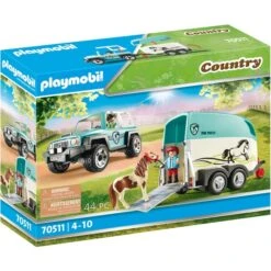 PLAYMOBIL 70511 Country PKW Mit Ponyanhänger, Konstruktionsspielzeug