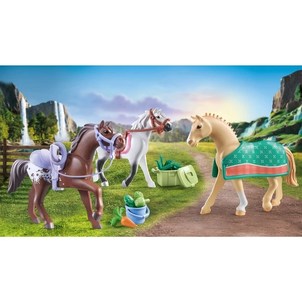 PLAYMOBIL 71356 Horses Of Waterfall 3 Pferde: Morgan, Quarter Horse & Shagya Araber, Konstruktionsspielzeug – Bild 3