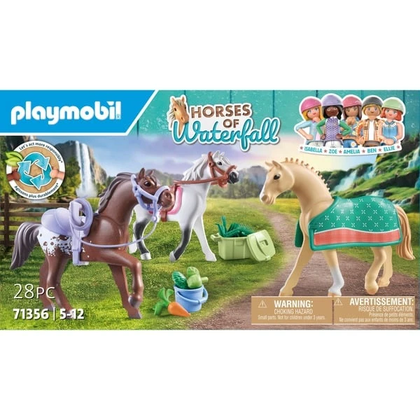 PLAYMOBIL 71356 Horses Of Waterfall 3 Pferde: Morgan, Quarter Horse & Shagya Araber, Konstruktionsspielzeug – Bild 6